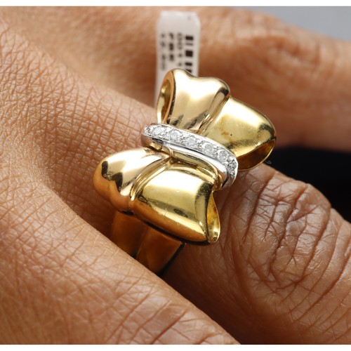 Anello fiocco con brillanti - fiocco,
